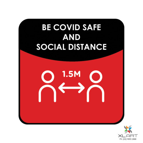 XLART DTS Covid19 Covid Floor Stickers Decals Social Distancing Sydney Melbourne Australia be safe social distance